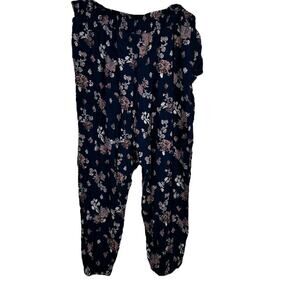 SO Blue Pink Multi Floral Paisley Design Pants 1X